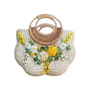 Bolso de Mano Ecológico de Seagrass Natural, Hecho a Mano, para Mujer, con Bordado y Logotipo Personalizado - Product Image 2