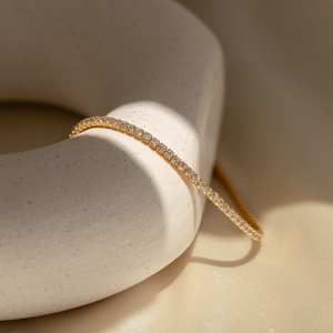 Bracelet tennis classique en moissanite taille brillant, style diamant, élégant, pour usage quotidien, cadeau, plaqué or/argent/or rose - Product Image 3
