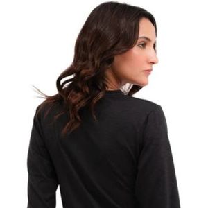 Womens Black Long <b>Sleeve</b> Mini Dress Crew Neck Waist Detail Casual Slim Fit Elegant Fashion Dress Daily Wear Wholesale Clothing - Product Image 4