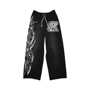 ผู้จัดจำหน่ายเสื้อผ้าแฟชั่นไฮสตรีท MOQ ต่ำ เสื้อผ้าผู้ชาย เสื้อฮู้ดดี้ กางเกงจ็อกเกอร์ ผ้าฟลีซคอตตอนหนา 450 GSM พิมพ์ลายกรด ปักลาย - Product Image 6