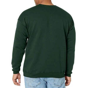 เสื้อสเวตเชิ้ตคอกลมสีเขียวเข้มสำหรับผู้ชาย ทรงปกติ ถักแบบลำลอง แขนยาว สีพื้น ใส่ได้ในฤดูใบไม้ร่วง - Product Image 3