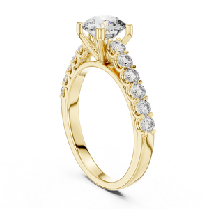 Round Cut 1.54ct Moissanite <b>Solitaire</b> Accents <b>Ring</b> 925 Sterling <b>Silver</b> Handmade Engagement <b>Ring</b> Fine Jewelry Anniversary Gift - Product Image 3