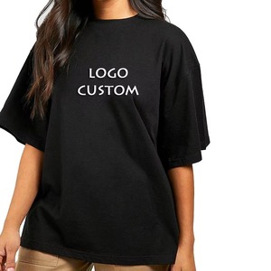 T-shirts décontractés surdimensionnés pour femmes, respirants, infroissables, personnalisables, de haute qualité, 100 % coton, manches courtes, col rond, tricotés - Product Image 1