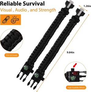 Pulsera de Supervivencia 5 <span class=keywords><strong>en</strong></span> 1 de Paracord - Cordón 550 con Brújula, Encendedor y Raspador - Equipo Táctico de Emergencia para Exteriores - Product Image 6