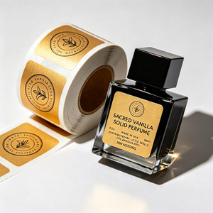 Wholesale Custom Vinyl Sticker Gold Foil Embossed <b>Waterproof</b> Adhesive <b>Label</b> Roll <b>for</b> Perfume <b>Bottle</b> Packaging - Product Image 5