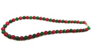Natural <b>Ruby</b> Emerald Jade Rectangle Faceted 6mm Stone Beads <b>Necklace</b> Magnetic Clasp Multi Color - Product Image 2