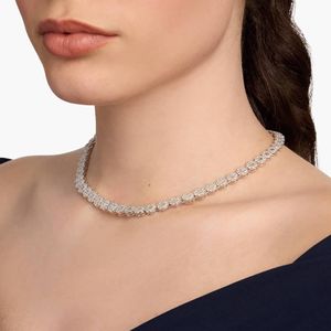 Diamond Disk Cluster Eternity <b>Necklace</b> In White Gold - Product Image 4