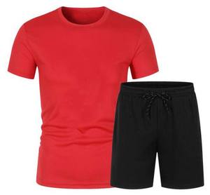 Ensemble de maillots de football en polyester rouge avec short noir, tenue de football pour adultes, équipement sportif personnalisé OEM - Product Image 1