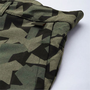 Shorts de sport pour hommes en toile respirante de coton/élasthanne imprimée numériquement, style décontracté d'extérieur, séchage rapide, anti-plis, avec cordon de serrage - Product Image 3