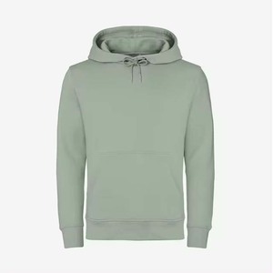 เสื้อฮู้ดผู้ชายสีเขียวมะกอก ทรงปกติ สีพื้น สวมใส่สบายๆ สำหรับฤดูใบไม้ร่วง ผ้าถักเฟรนช์เทอร์รี่ ผ้าฝ้าย 100% - Product Image 3