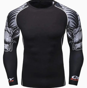 Camiseta de Manga Tres Cuartos Personalizada para Hombre, Protección UV 50+, Secado Rápido, Antibacteriana, para Entrenamiento de MMA y Jiu Jitsu - Product Image 1