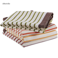 Serviettes de cuisine de luxe rayées en tissu gaufré, lavables, écologiques, séchage rapide, absorbantes, en coton personnalisé pour le golf