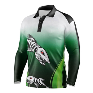 Wholesale UPF50 Sublimated Breathable Anti-Bacterial Fishing Polo Shirts Men Quick Dry Performance Long Sleeve - Product Image 2