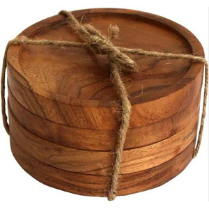 Round Wood <b>Table</b> Mats 350mm Diameter Non-Slip Modern Design for Home Use - Product Image 3