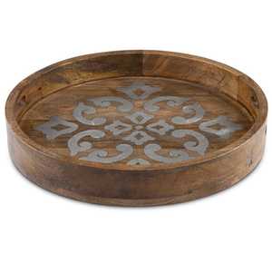 Bol en bois fait main avec motif floral et couvercle pour servir les aliments - Product Image 5