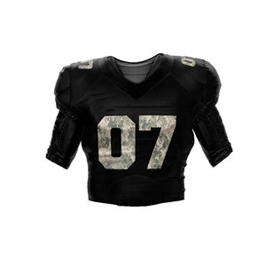 Ensemble de maillot de football américain pour homme, motif camouflage, numéro 07, noir, col en V, manches courtes, uniforme ajusté respirant - Product Image 2