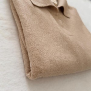 Conjunto de Top Polo de Punto Beige y Leggings para Mujer, Manga Corta, Cuello Camisero, Traje Casual Sólido - Product Image 5