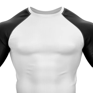 Vente en gros de maillots de compression MMA pour hommes, manches courtes, logo personnalisé, sublimation, maillot d'entraînement BJJ, maillot de combat - Product Image 4