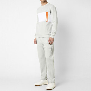 Ensemble de survêtement gris clair pour homme, coupe décontractée, col rond, en coton, avec poches latérales, idéal pour l'automne - Product Image 2