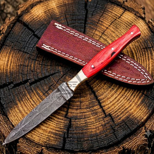 Équipement de camping, couteaux à lame fixe avec manche en bois DIY - Lame légère en acier inoxydable et en acier Damas, personnalisable OEM - Product Image 6