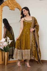 Elegante Traje Anarkali para Mujer, Conjunto de Vestido Bordado sin Mangas, Ropa para Bodas y Fiestas Pakistaníes - Product Image 4