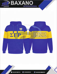Sweat à capuche Sigma Gamma Rho Sorority bleu et jaune, hiver, avec broderie courte et passepoil, design imprimé, vêtements universitaires - Product Image 6
