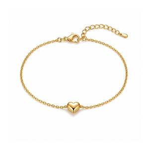 Hallmark <b>Silver</b> Little Heart Gold Plated <b>Charm</b> <b>Bracelet</b> - Product Image 3