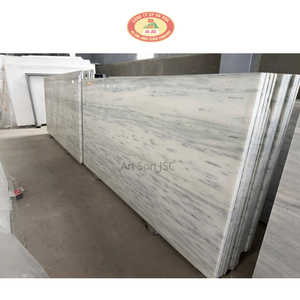 Dalles de marbre blanc 100% naturel de haute qualité, veines grises, points bleus, imperméables, durables pour les sols de salle de bain et de cuisine - Usine - Product Image 6