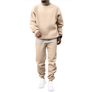 Ensemble de survêtement unisexe élégant 2 pièces, sweat-shirt à col rond de qualité supérieure, pantalon de jogging, tenue décontractée et de sport - Product Image 1