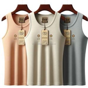 Camiseta sin mangas Premium para hombre Armario básico Essentials Ajuste cómodo Algodón de punto Colores Premium Sin mangas - Product Image 5