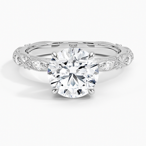 Anillo BOJ 0151 de Corte Redondo, Plata 925, Anillo Solitario con Engaste de Diamantes para Migraña, 2ct, Color D, VVS1, Moissanita GRA, Precio Bajo - Product Image 1