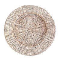 Platos de cargador de boda rústica de Vietnam, venta al por mayor, Jacinto de ratán Natural, suministro de cena a granel, vajilla