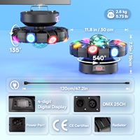 Projecteur LED RGBW 150W à huit bras avec faisceau laser, effet de scène, éclairage stroboscopique DMX pour discothèque, DJ, bar, fête, boîte de nuit