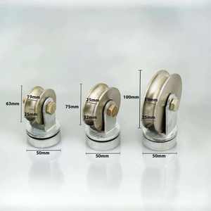 Conjunto de Ruedas Móviles Modernas de Acero Pulido, 75 mm de Grosor, Bajo Ruido, Duraderas, Rodamiento Suave, Componente de Ferretería para Puertas - Product Image 3