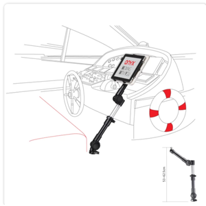 Car Seat Rail Mount VESA Adapter Compatible Aluminum No-drill Telescopic <b>Clamping</b> Ball Joint For Laptop - Product Image 3