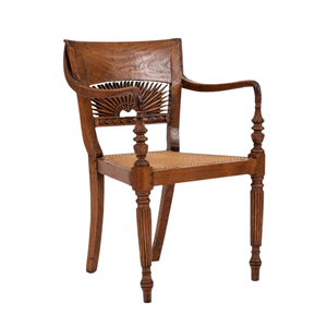 เก้าอี้ไม้เนื้อแข็งแบบคลาสสิกพร้อมที่นั่งหวายธรรมชาติและพนักพิงแกะสลัก สำหรับห้องนั่งเล่น โรงแรม และเฟอร์นิเจอร์วิลล่า - Product Image 2