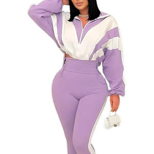 Conjunto Deportivo de 2 Piezas para Mujer, Sudadera con Cremallera Completa de Manga Larga, Chaqueta Corta y Leggings, Conjuntos para Hacer Ejercicio - Product Image 2