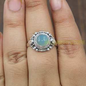 Anillo de Aguamarina, Anillo de Plata de Ley 925, Anillos de Compromiso y Boda Hechos a Mano para Mujer, Joyería de Aguamarina, Regalo de Aniversario para Esposa - Product Image 4