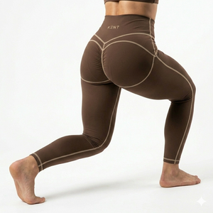 Leggings pour femmes à coutures contrastées, taille haute, pour le sport, le yoga et le fitness, élégants, en Spandex/Nylon, effet ventre plat, avec poches, personnalisables - Product Image 2