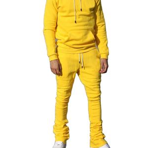 Venta al por mayor sudor Jogger trajes sudaderas con capucha 100% algodón Slim Fit invierno hombres Streetwear chándal apilados chándales 2026 - Product Image 3