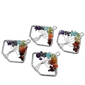 จี้หินอาเกตทรงอิสระรูปต้นไม้แห่งชีวิตแบบขายส่ง เป็นมิตรกับสิ่งแวดล้อม สไตล์ฮวงจุ้ย สำหรับตกแต่งบ้าน ของที่ระลึก จากกูร์การัต - Product Image 1