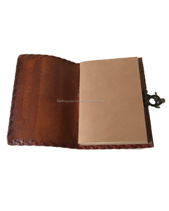 Vente en gros DNA Group unique traditionnel indien fabriqué à la main en cuir blanc fermoir pour cahier fermeture cousu sur le côté quantité minimale de commande marron 25 pièces - Product Image 4