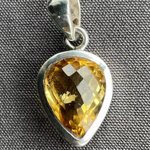 Glowing Citrine Pendant 925 Sterling Silver Handmade Natural Faceted Gemstone November Birthstone Jewelry Gift - Product Image 1