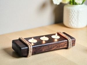 Unique Design Handmade Natural Wood <b>Mushroom</b> Tea <b>Light</b> Holder Round Shape Home Decoration Minimalist Design Candle Stand - Product Image 4