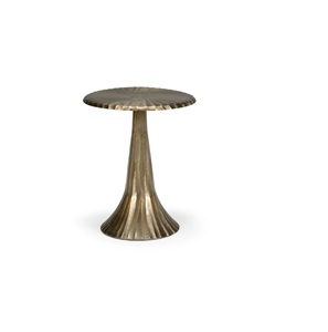 Table d'appoint décorative en métal finition dorée moderne pour salon, chambre, hôtel et espaces intérieurs de luxe - Product Image 4