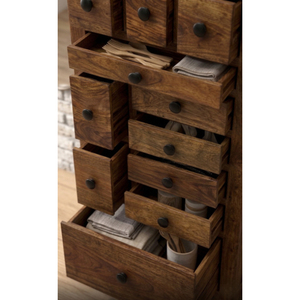 Armoire à tiroirs en bois de manguier massif, modulaire, hauteur réglable, grande capacité, gain de place pour cuisine, salon, bureau et étagère à chaussures - Product Image 3