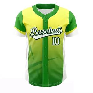 Camiseta de Béisbol Personalizada con Bandera, Manga Corta, Botones, Transpirable, Absorbe la Humedad, Tallas Grandes, para Entrenamiento de Verano - Product Image 2