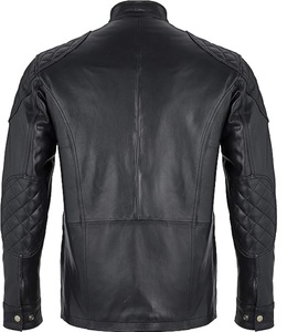High Street Custom 100% Genuine Leather Winter Stand Collar Zipper <b>Jacket</b> for <b>Men</b> with Pockets Plain Dyed OEM Service - Product Image 5