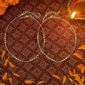 Bria bởi ssar tinh khiết 92.5 tinh khiết Sterling Bạc Di chuyển Bóng Ren rắn mô hình vòng chân (payal) gói 2 cho phụ nữ và trẻ em gái - Product Image 1