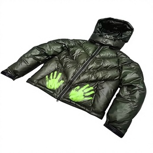 Custom Heavyweight Winter Hooded Puff <b>Jacket</b> Stand Custom Thermochromic Print Color Change Feature Windproof Streetwear - Product Image 1
